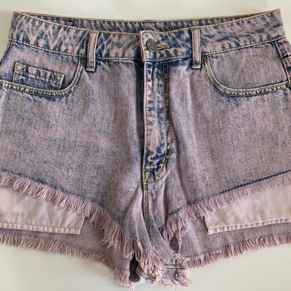 Lavender denim shorts